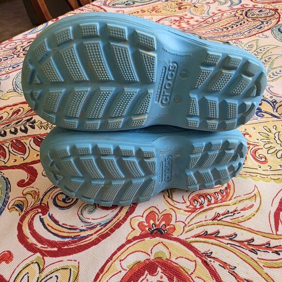 Crocs Children Rubber Rain Boots Blue Pull On Logo Whales Toddler Size US 9 - Picture 5 of 7